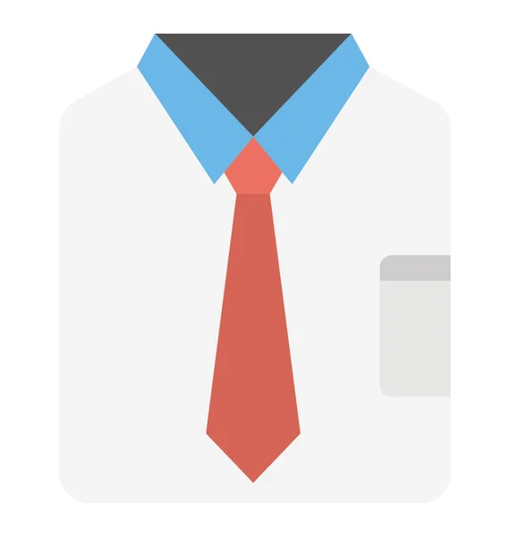 Складена Чоловіча Сорочка Краваткою Плоска Векторна Іконка — стоковий вектор