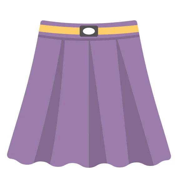 Falda Dirndl Falda Color Púrpura Para Niñas Icono Vector Plano — Vector de stock