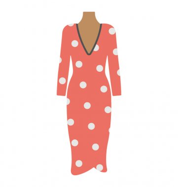 Kadın kıyafeti ya da iyi, düz vektör simgesi