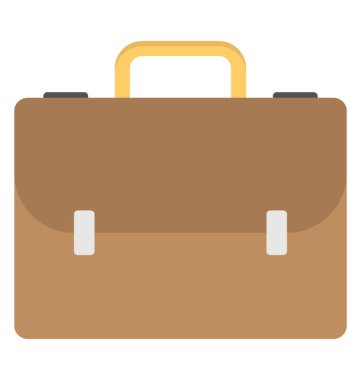 Kahverengi deri iş hal, düz vektör simgesi 