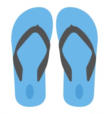 Bir çift mavi Flip Floplar düz vektör simgesi 