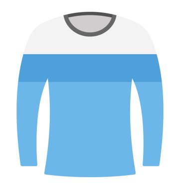 Erkekler için boyun kazak vektör simge düz 