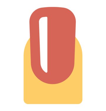 Kırmızı tırnak boya, düz vektör simgesi ile parmak 