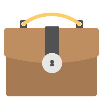 Kahverengi deri iş hal, düz vektör simgesi 