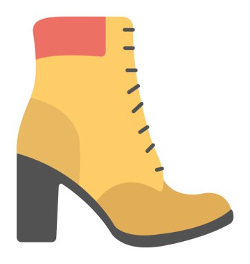 Uzun ve yüksek topuk ayakkabı kadınlar, düz vektör simge için 