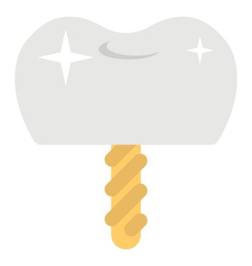 Diş implantı tasarımını düz simgesi