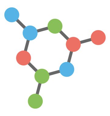 Düz simgesi tasarım renkli molekülünün.