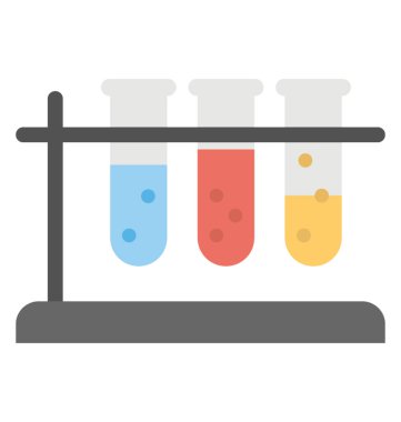 Düz simgesi tasarım kimyasal test tüpleri.