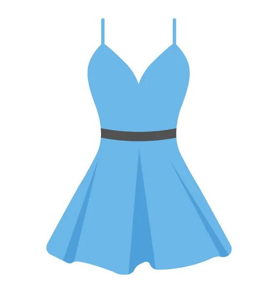 Blaue Farbe Sundress Oder Träger Kleid Vektor Symbol Flachem Design — Stockvektor