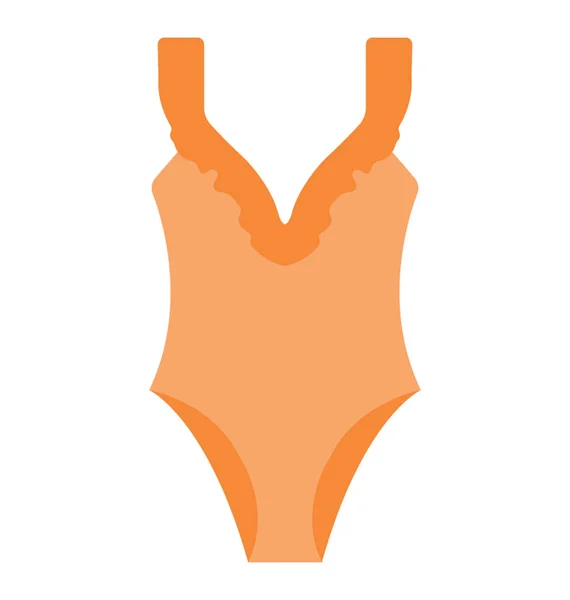 Swimsuit Swimming Dress Women Flat Vector Icon — Stock Vector