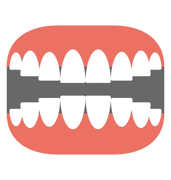 Flat Icon Design Prosthetic Device Replace Missing Teeth — Stock Vector