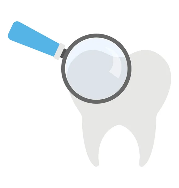 Forstørrelsesglass Tann Som Symboliserer Tannlegekontroll Eller Tannlegesjekk – stockvektor