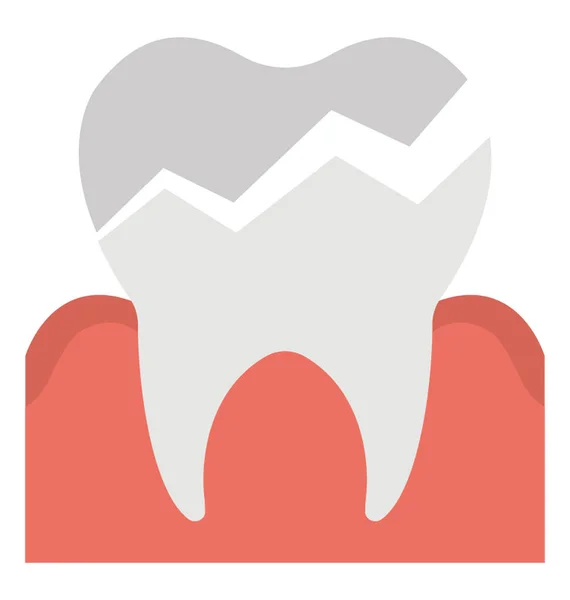 Плоский Дизайн Піктограм Тріщини Зуба Зламаний Зуб — стоковий вектор