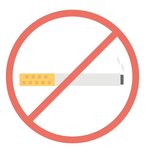 Vlakke Pictogram Ontwerp Van Beperking Van Het Roken Roken Verboden — Stockvector