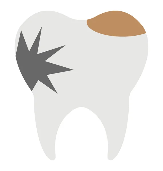 Flat Icon Design Dental Caries — Stock Vector