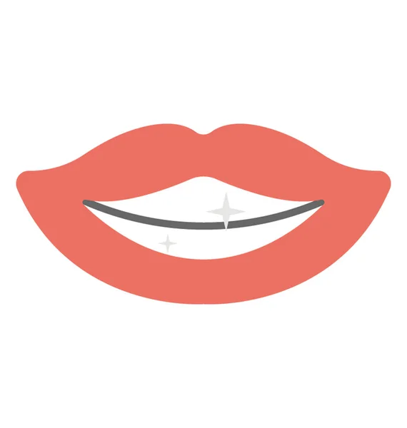 Плоский Дизайн Іконок Посміхається Зубами Покритими Брекетами — стоковий вектор