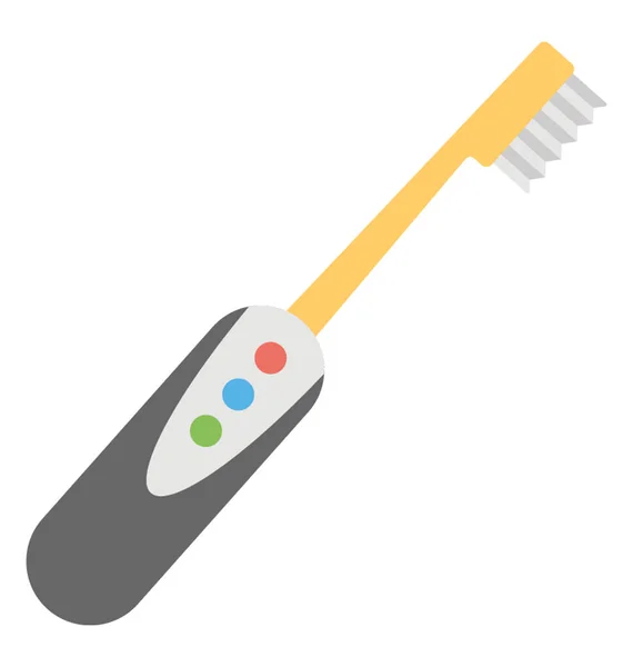 Flaches Design Der Elektrischen Zahnbürste Konzept Der Zahnreinigung — Stockvektor