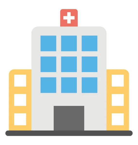 Flat Icon Design Hospital Building — Stock Vector
