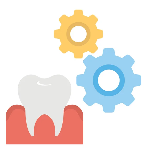 歯の歯車 歯の調整を象徴とします 矯正歯科のコンセプト — ストックベクタ