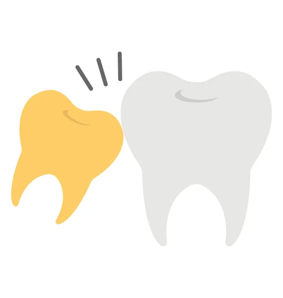 Flat Icon Design Cheering Teeth Symbolising Dental Fitness — Stock Vector