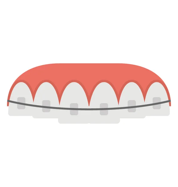 Flat Icon Design Dental Braces Orthodontic Treatment — Stock Vector
