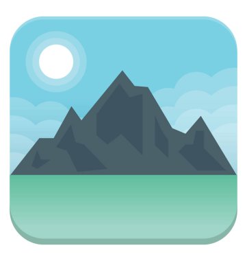 Düz vektör simgesi tasarım bir manzara