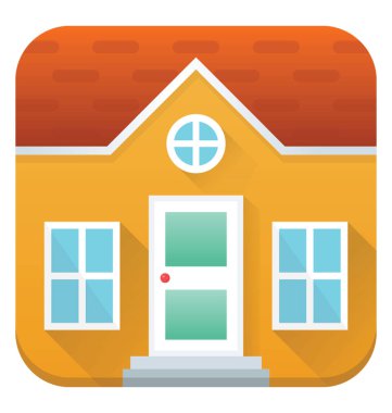 Renkli düz simgesi tasarım konut binasının ev, mimari tasarım