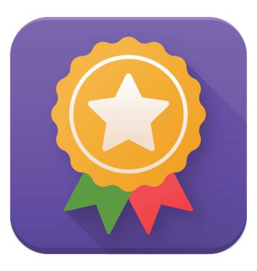 Bu, düz vektör simgesi tasarım yıldızı bir şerit rozet