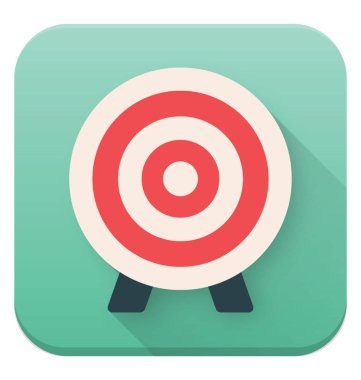 Hedef, bir bullseye düz simgesi tasarımını amaçlayan bir dart tahtası