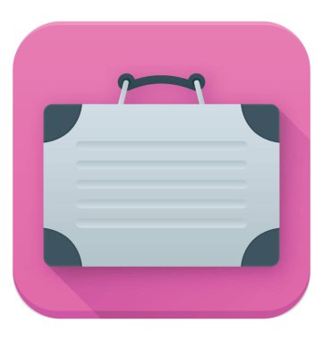 Düz vektör simgesi tasarım bir evrak çantası