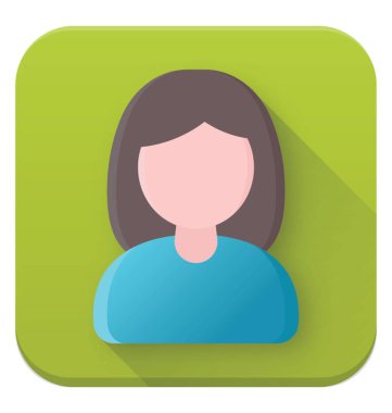 Düz vektör simgesi tasarım bir kız avatar