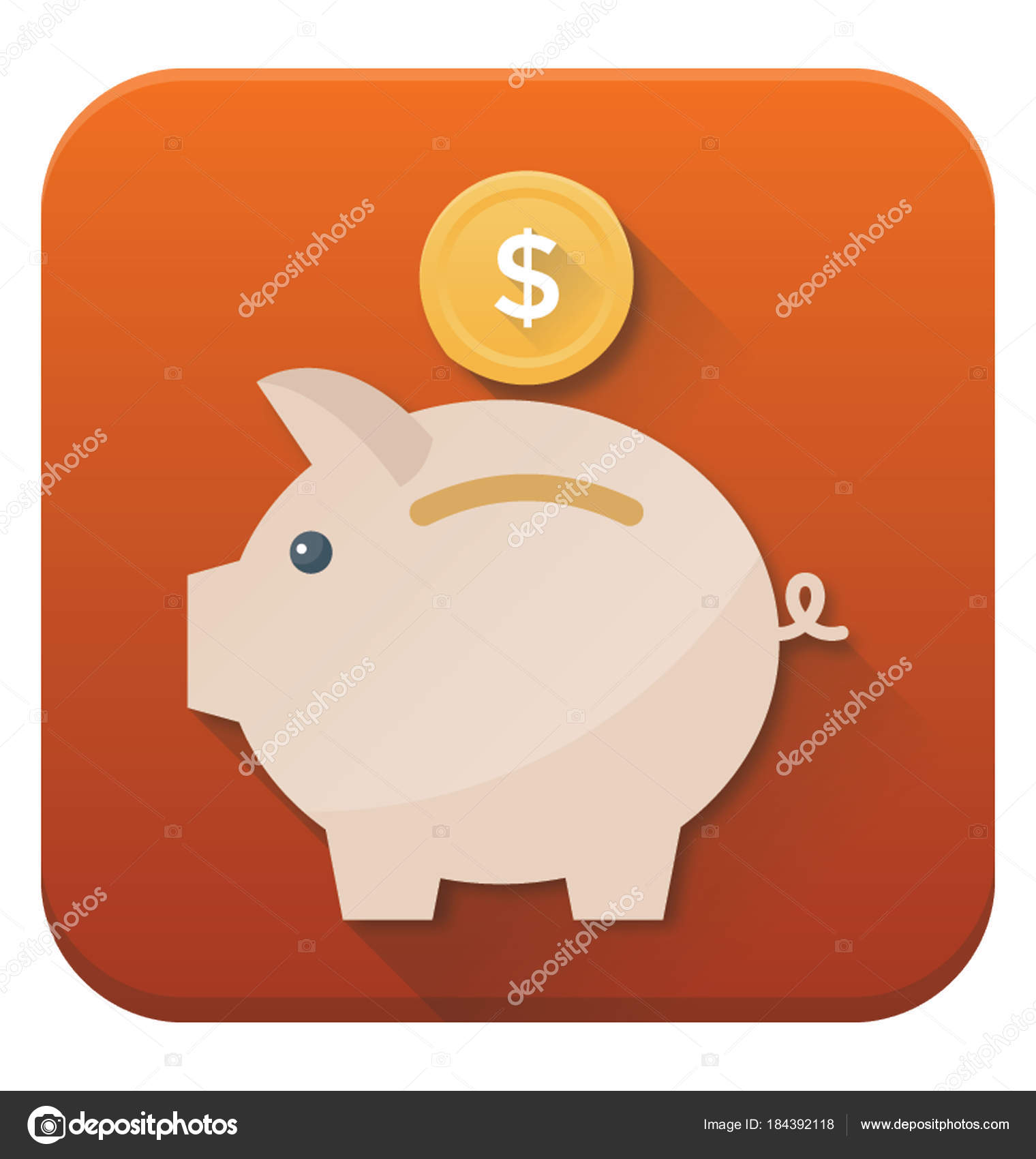 Piggy Bank Money Box Pig Dollar Coin Inserting Flat Vector Stock - piggy bank money box pig dollar coin inserting flat vector stock vector