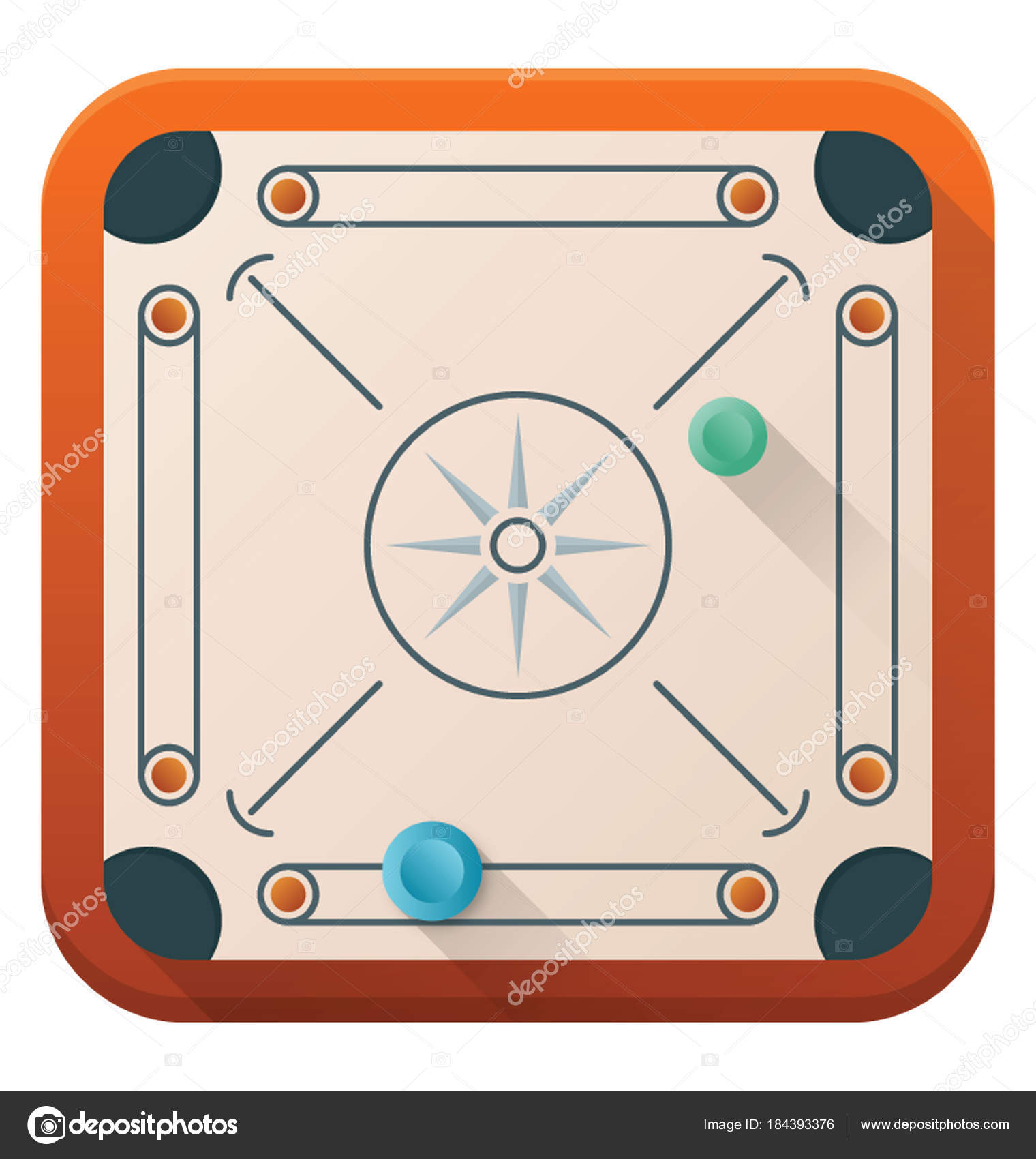Board Games Top View Carrom Board Flat Design Vector Icon Stock Vector  Image by ©creativestall #184393376