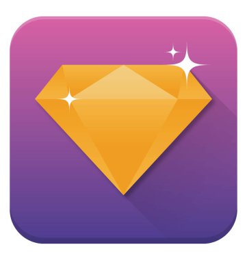 Değerli taş düz vektör simgesi tasarım; elmas