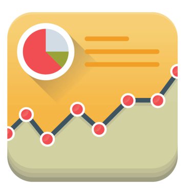 İş istatistikleri grafik, düz vektör simgesi 