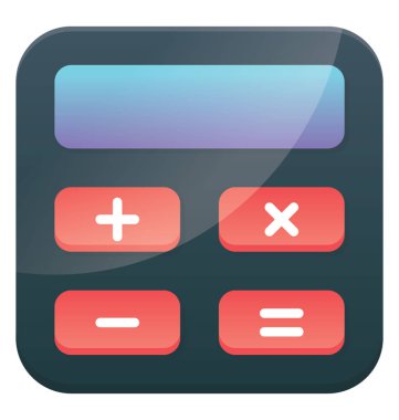 Bir dijital makine, hesap makinesi düz vektör simgesi