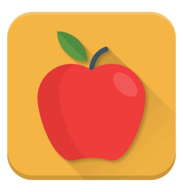 Bir elma, sağlıklı beslenme temsil düz vektör simgesi