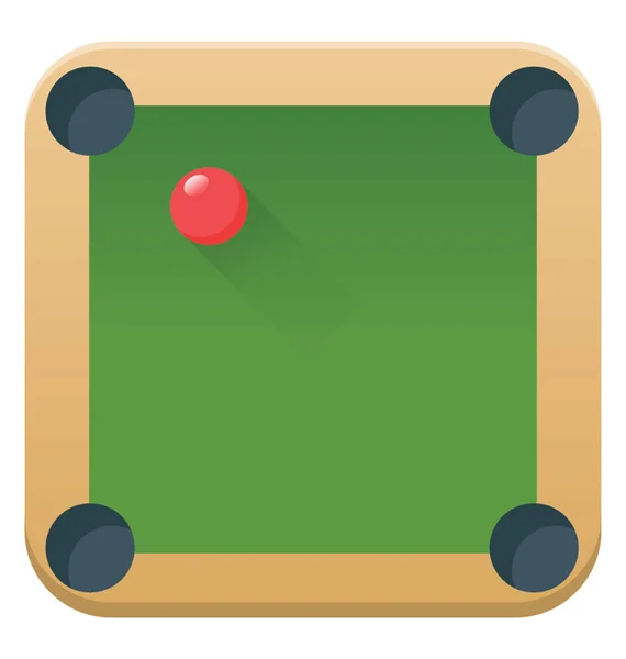 Top View Snooker Table Red Ball Flat Vector Icon — Stock Vector