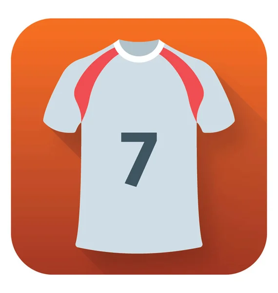 Flat Vector Icon Sports Shirt Number Printed — Stock Vector