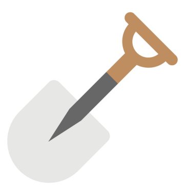 Tarım aracı, mini kürek düz simgesi