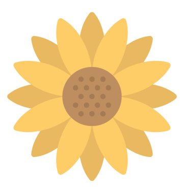 Ayçiçeği düz vektör simgesi parlak portre