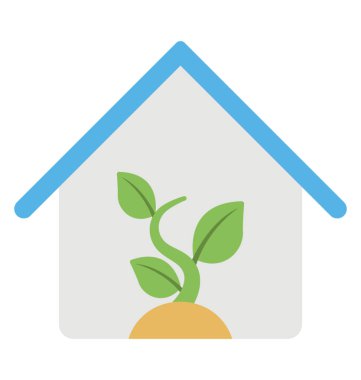 Eko Dostu sera, yaprak ev düz simgesi