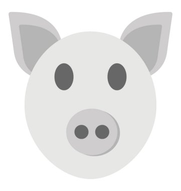 Bir evcil hayvan, domuz yüz düz simgesi