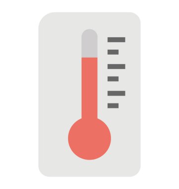 Sıcaklık, düz vektör simge gösteren bir hava termometre 