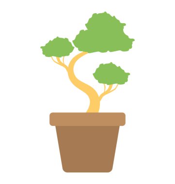 Düz tasarım simgesi kapalı bitki, Bahçe kavramı