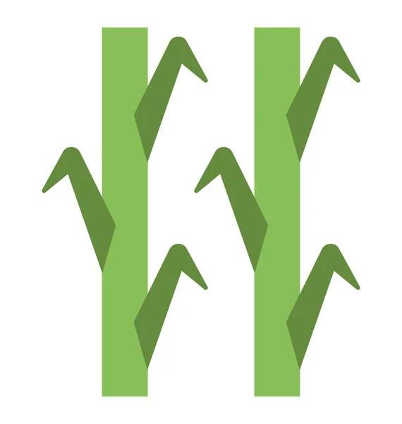 Plantation Maïs Petites Plantes Icône Vectorielle Plate — Image vectorielle