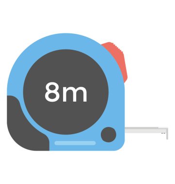 Bir ölçme aracı, teyp düz simgesi