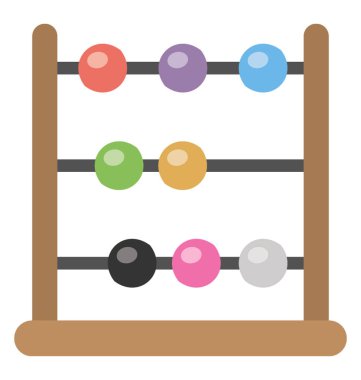 Sayma aracı, abaküs düz simgesi bir vintage