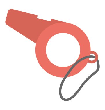 Bir ıslık körük ile zincir halkası, düz simgesi