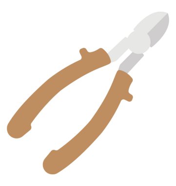 Tel makası, elektrikçi alet düz simgesi